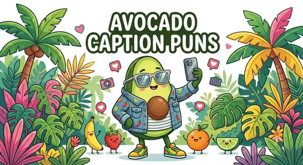 Trendy avocado taking selfie.