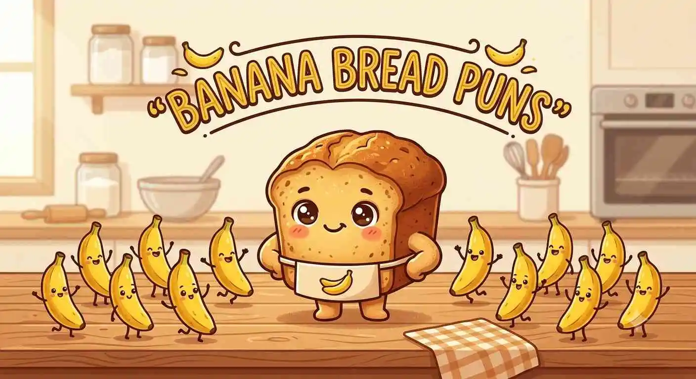 Banana bread loaf smiling