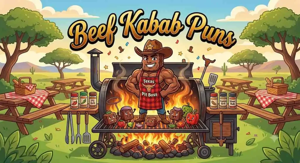Funny beef kabab cooking