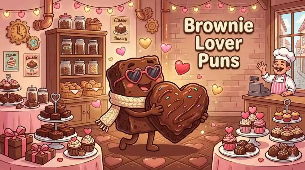 Brownie fan hugging giant dessert