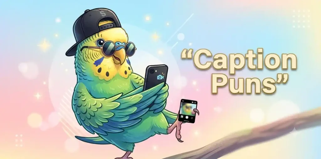 Budgie taking cute selfie pose