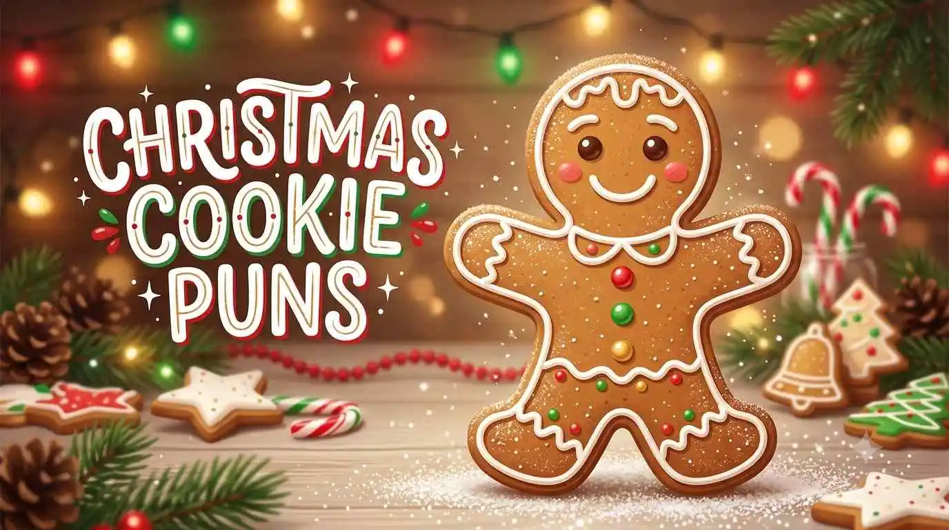 Festive cookies with happy expressions