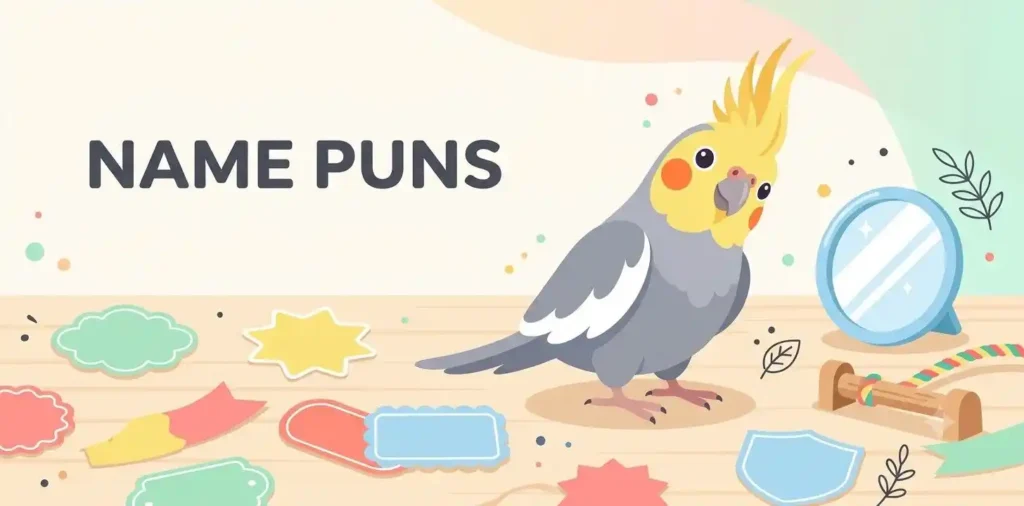 Cockatiel with name tag ideas