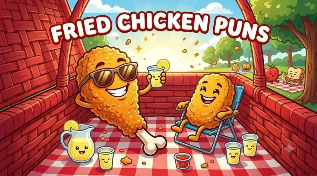 Funny fried chicken bucket characters