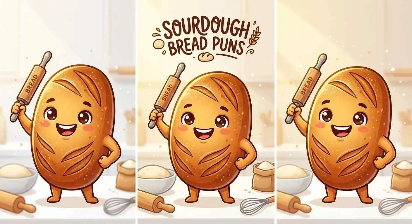 Cute smiling sourdough loaf character