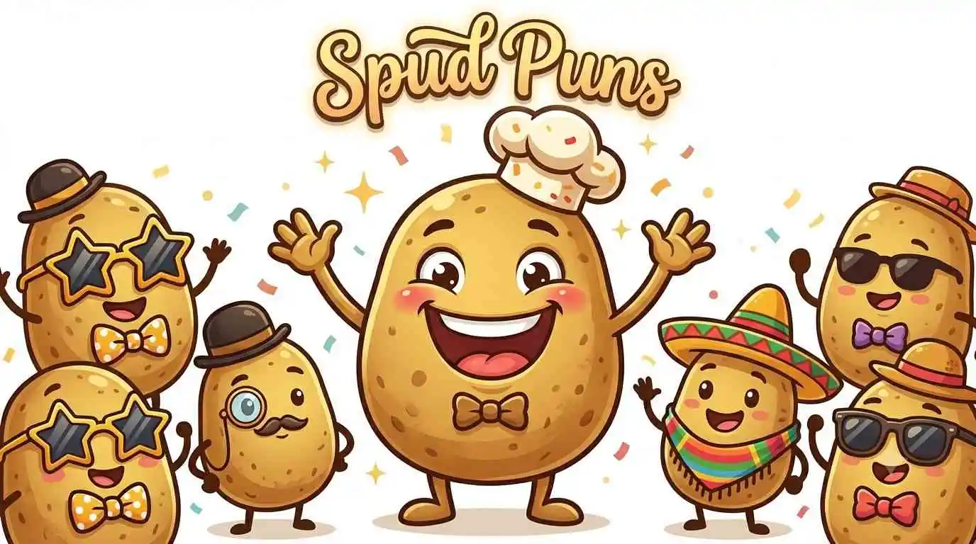 Smiling potatoes with funny expressions