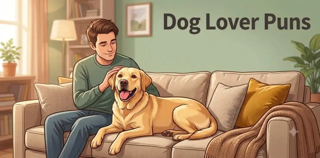 Labrador relaxing with owner at home