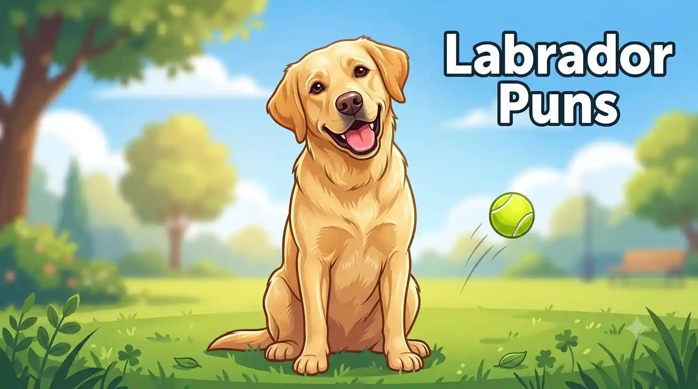 Happy labrador making funny expression