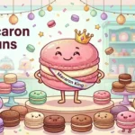 Colorful cartoon macarons smiling together