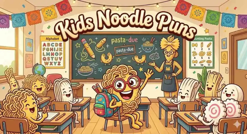 Happy noodle student in class