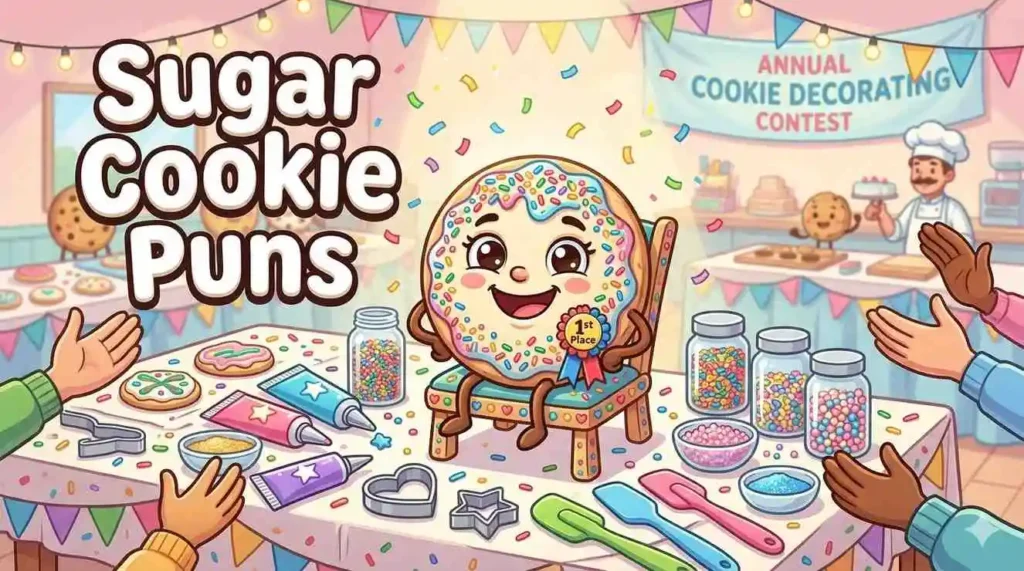 Decorated sugar cookie with sprinkles