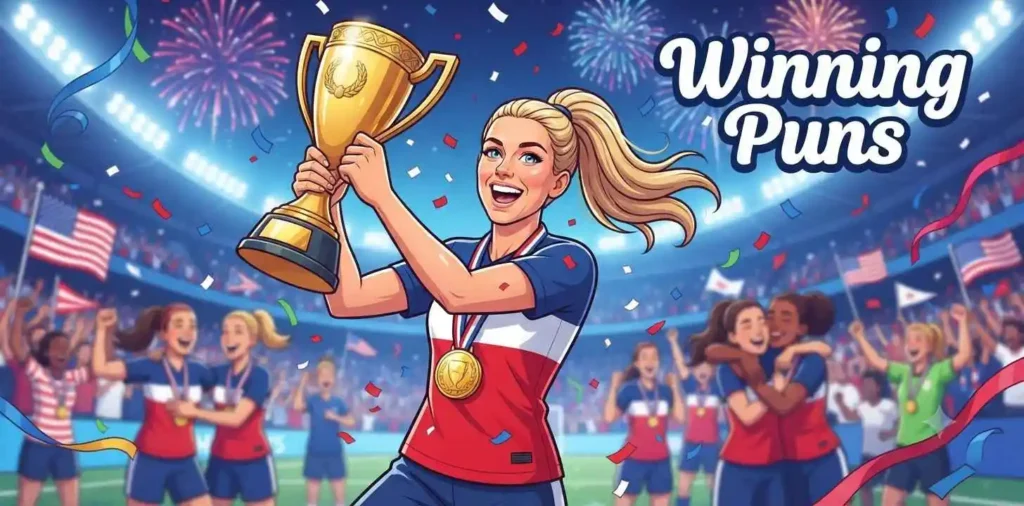 Soccer champion holding trophy