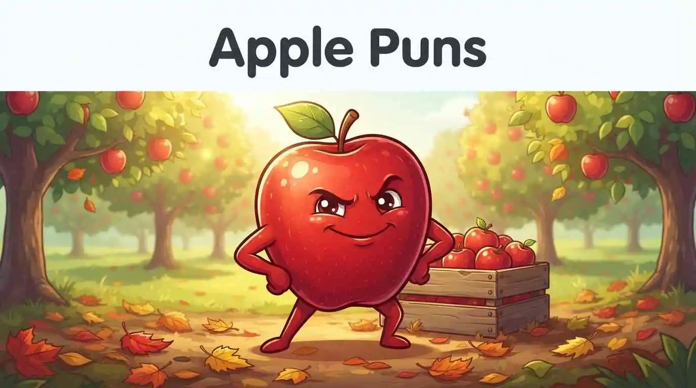 Funny red apple smiling