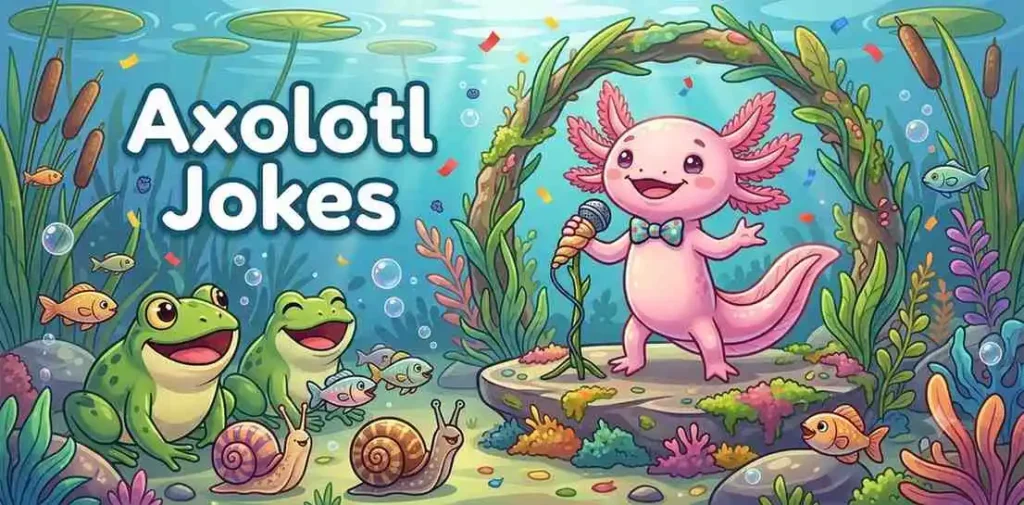 Funny axolotl making jokes