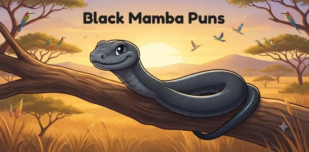 Black mamba on branch