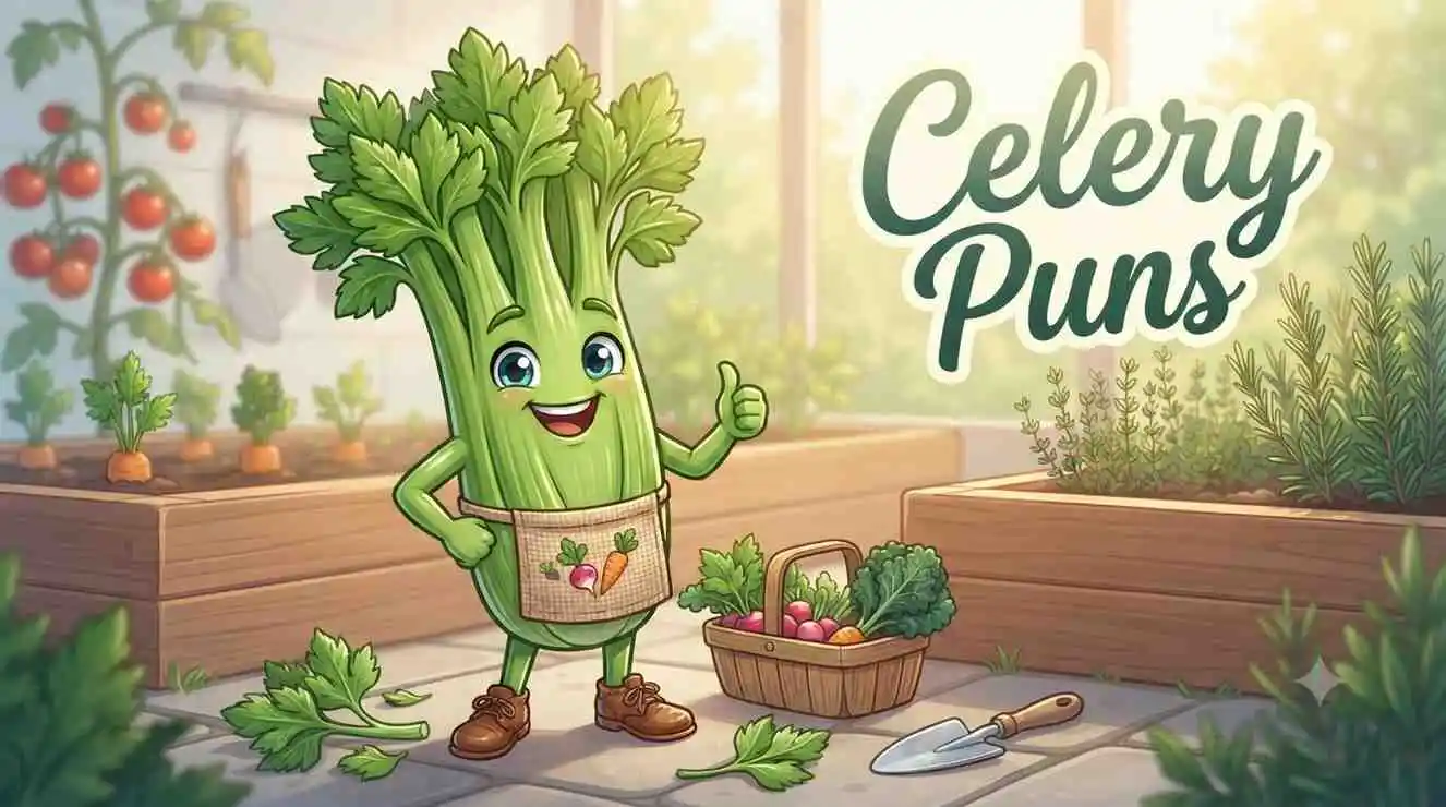 Funny celery smiling