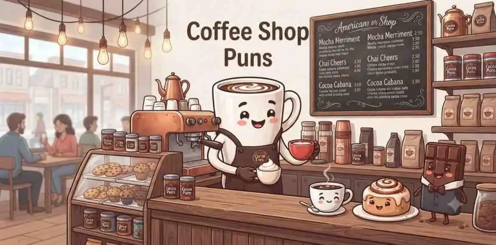 Funny cocoa café mascot