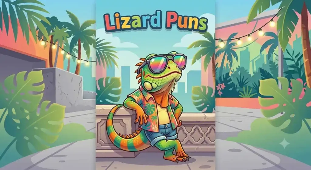 Cool iguana wearing sunglasses