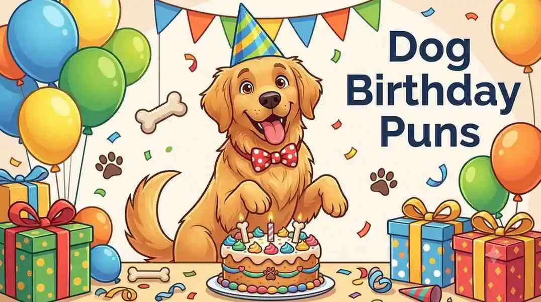 Funny dog birthday celebration