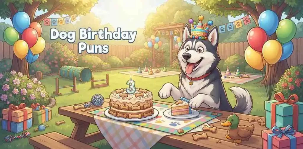 Funny dog birthday party