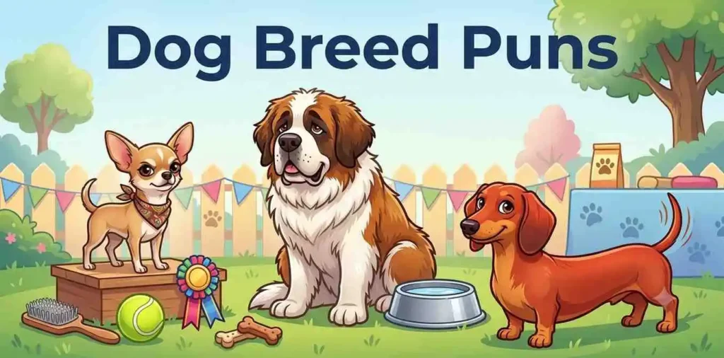 Funny dogs showing different breeds