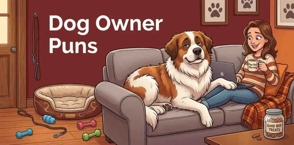 Funny dog owner enjoying time together