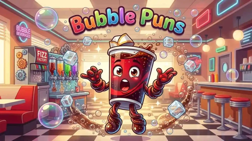 Funny soda bubbles scene