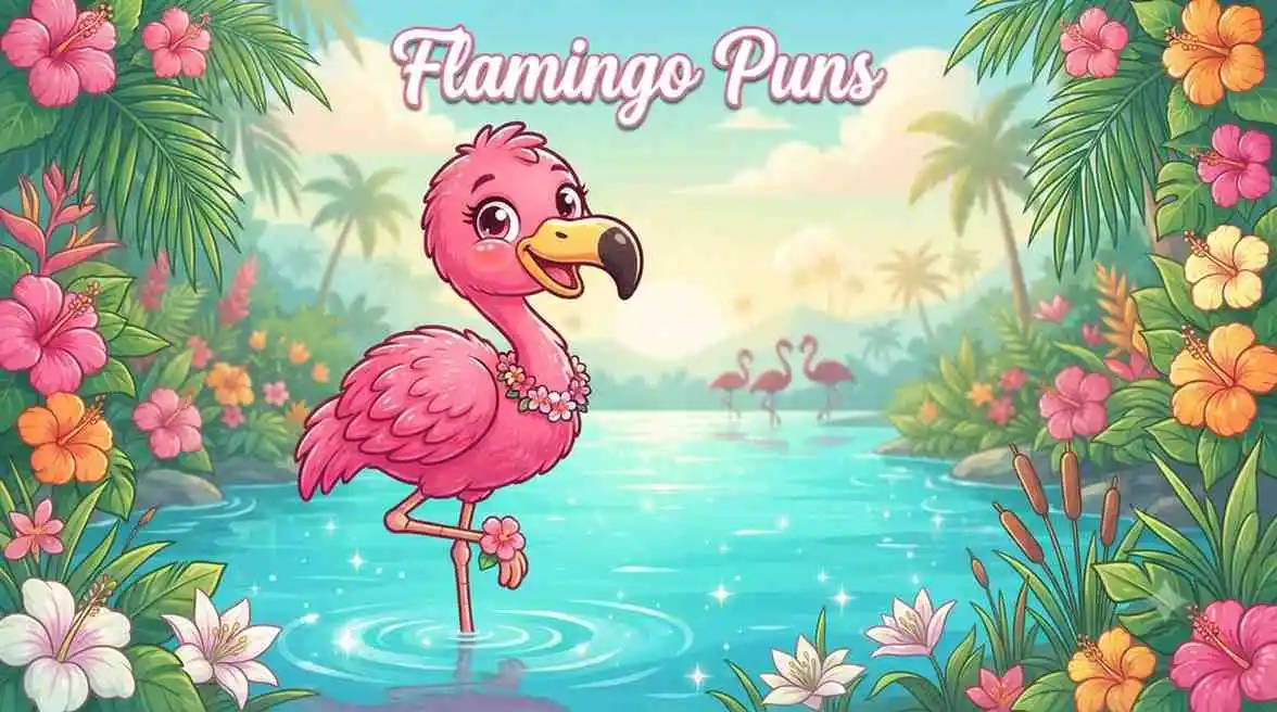 Cute smiling flamingo mascot