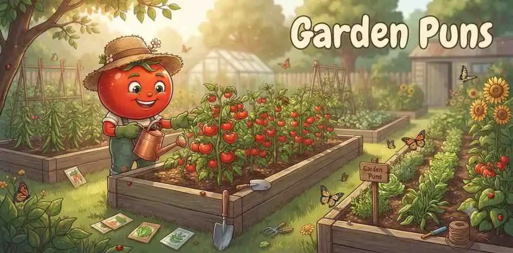 Funny tomato gardening scene