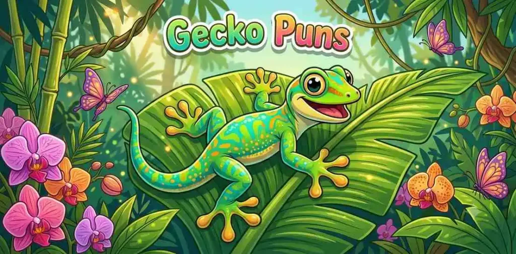 Funny climbing gecko