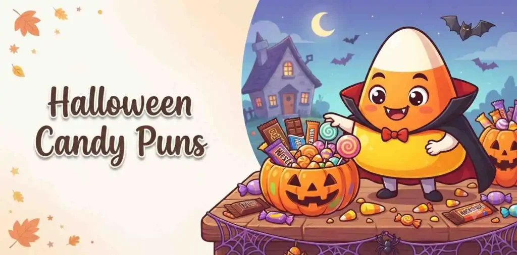 Candy corn enjoying a Halloween party