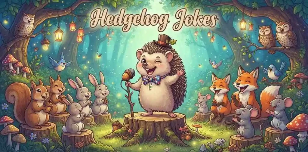 Funny laughing hedgehog