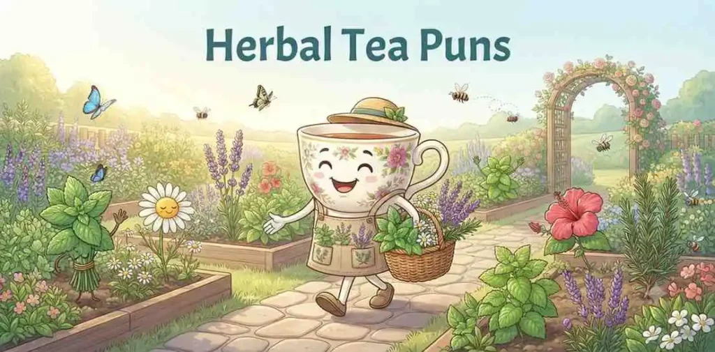 Cute herbal tea mascot
