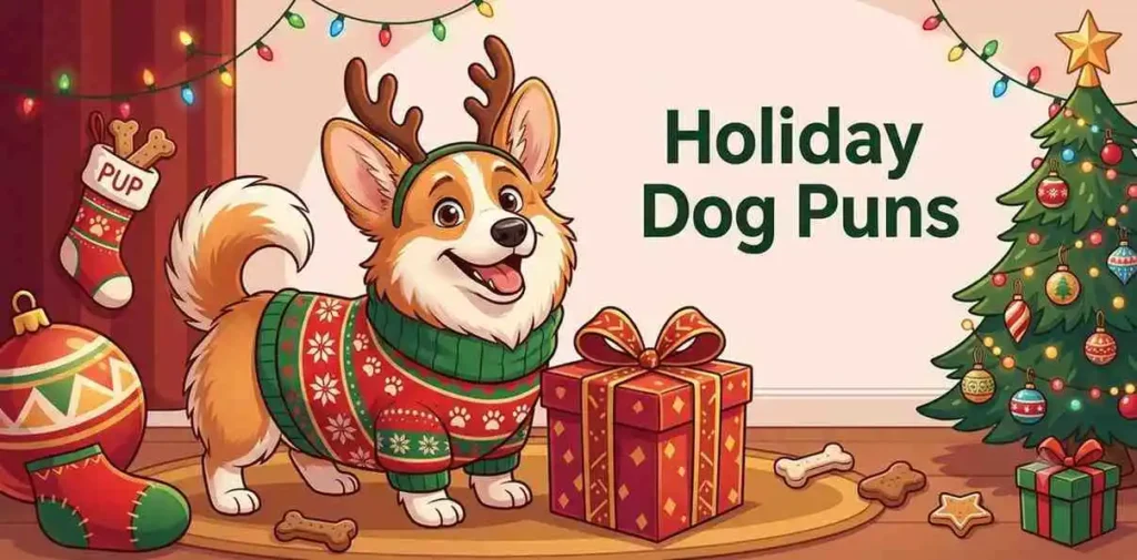 Funny dog wearing festive holiday costume