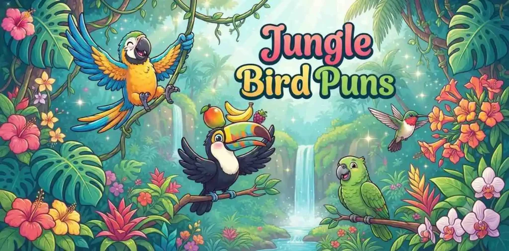 Happy birds in jungle