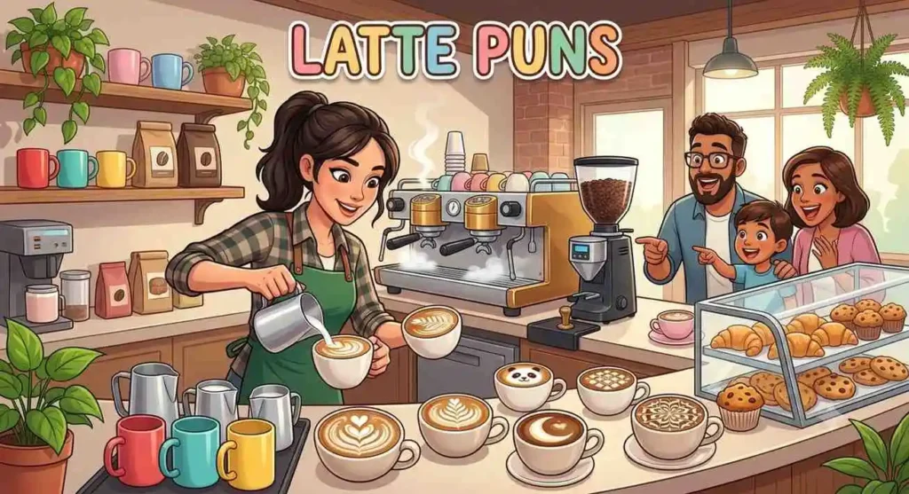 Funny latte art barista