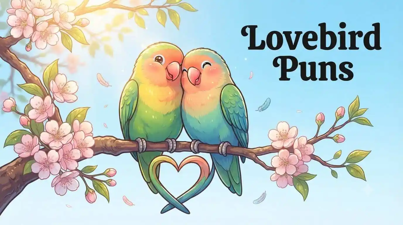 Colorful lovebirds on branch