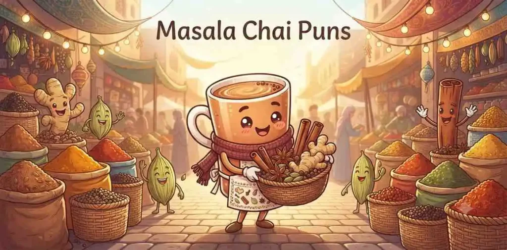 Cute masala chai mascot