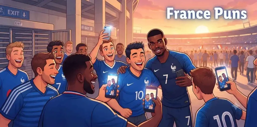 Fans cheering football player selfie