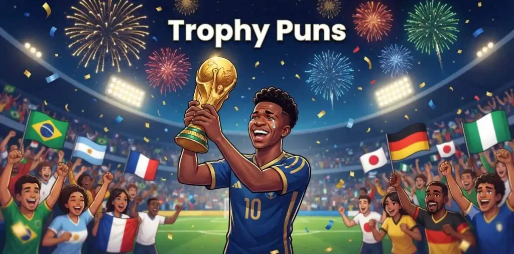 Football trophy celebration