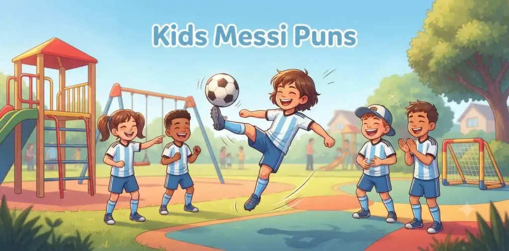 Kids playing football happily outside