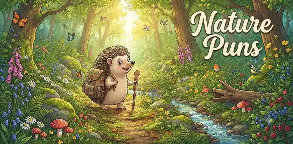 Happy hedgehog in forest