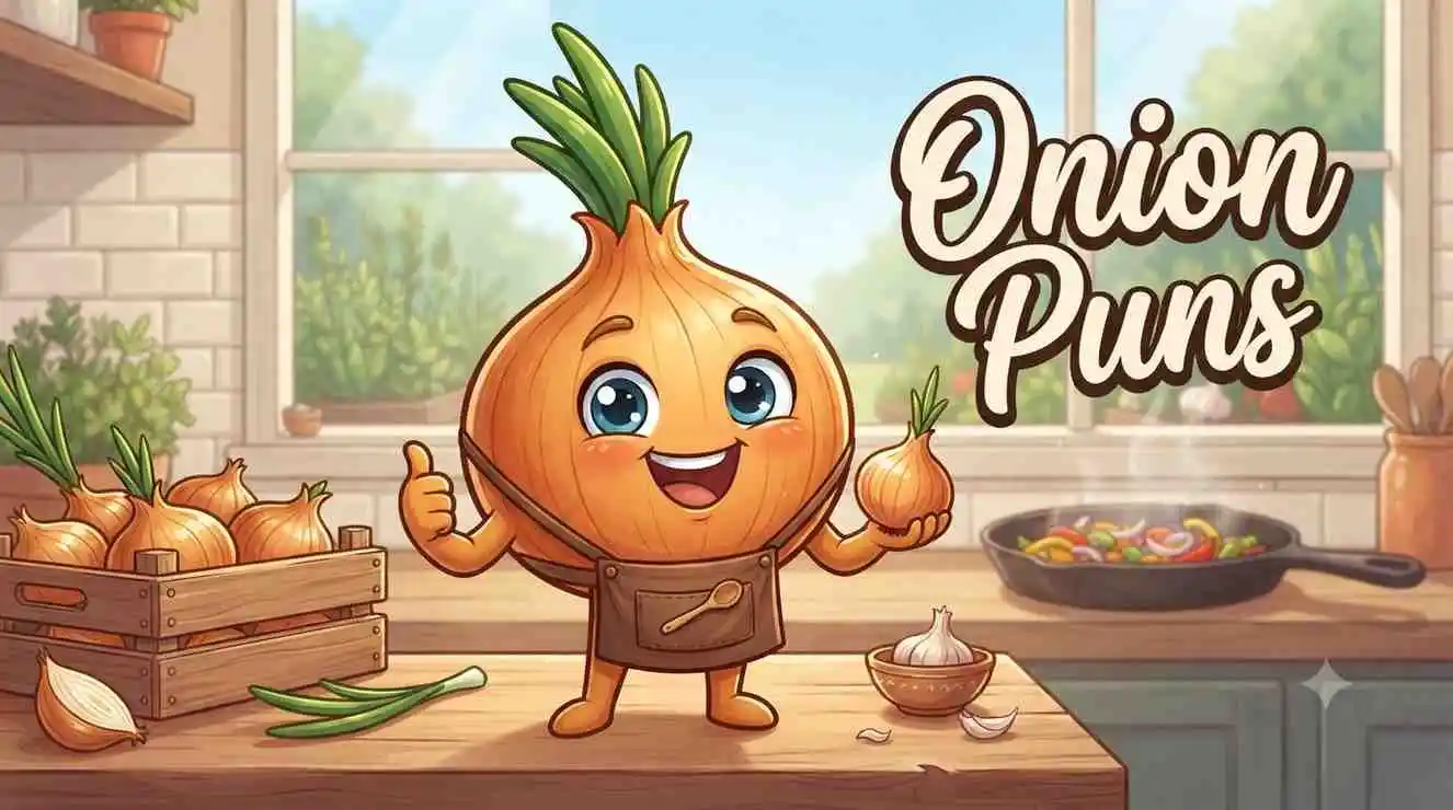 Funny onion smiling