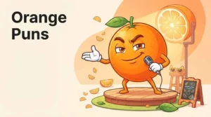 Funny orange with pun props