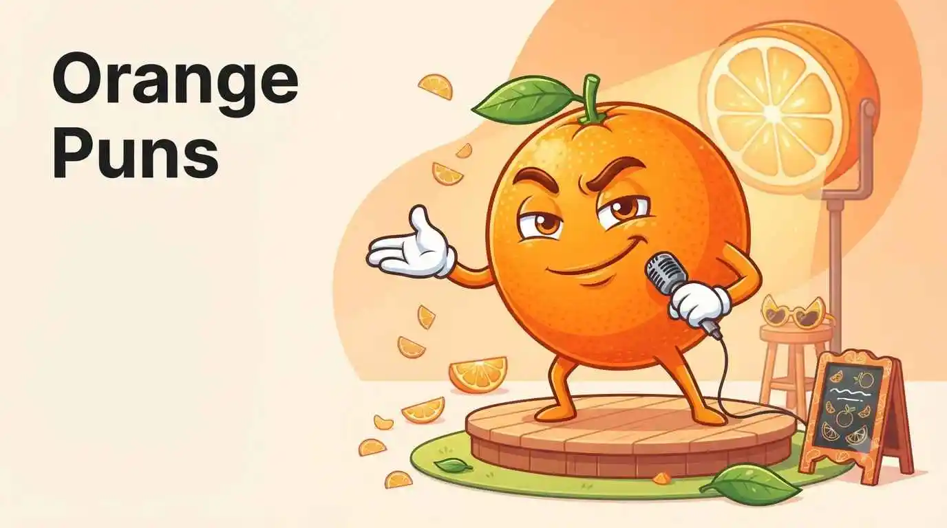 Funny orange with pun props