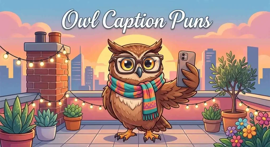 Stylish owl posing for photos