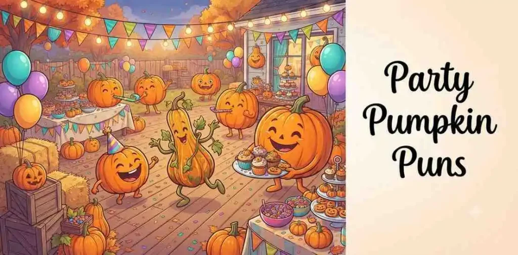 Pumpkins enjoying a festive party