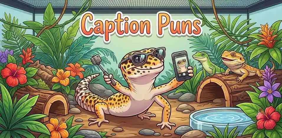 Happy reptile taking selfie