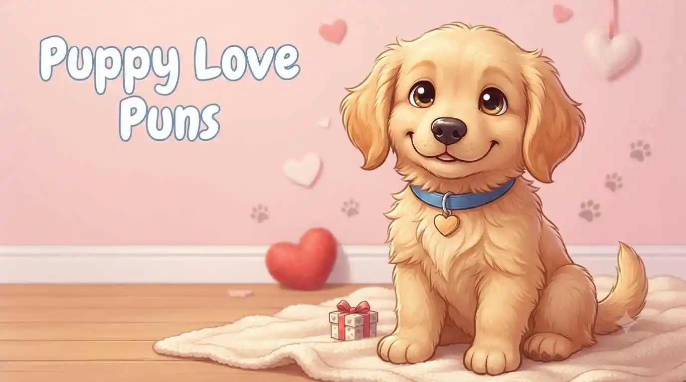 Cute puppy showing love