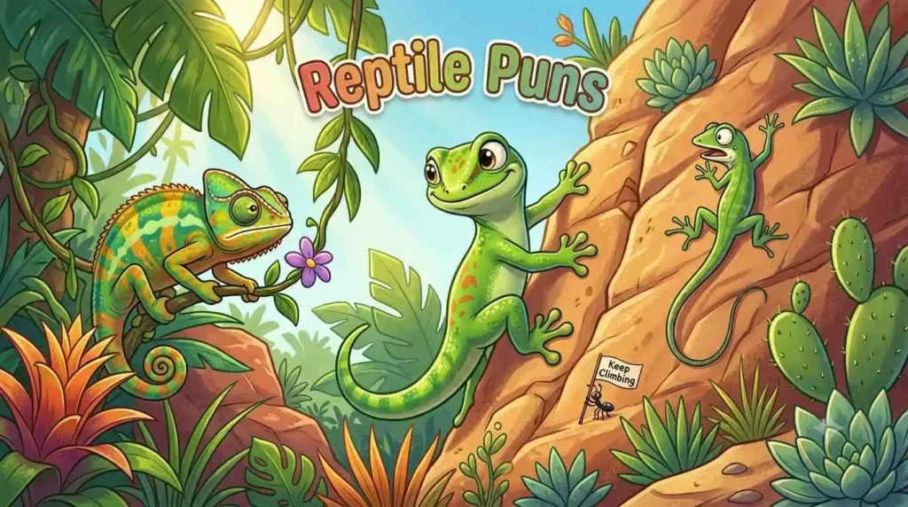 Gecko in colorful jungle